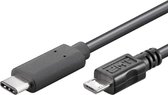 USB-C naar USB Micro B kabel - USB 2.0 - 1 meter - Zwart