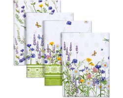 Keukenhanddoeken 4 stuks, set van 100% katoen, multifunctioneel, hoogwaardige theedoeken, badkamer, keuken, droogdoek, bar, handdoeken, 50 x 70 cm