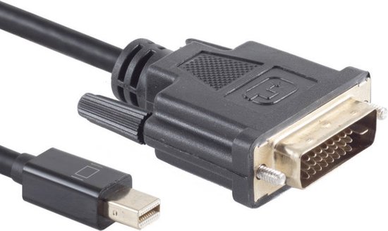 Mini DisplayPort 1.2 naar DVI kabel (4K 30 Hz) / zwart - 5 meter