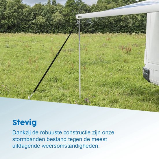 ProPlus Stormbandenset - 3 M - Met snelsluiting 70 cm - Stormlijnset - Tent Stormkit - Caravan- en camperluifels - Voortenten - Compleet pakket - Incl. stormharingen & veer van ProPlus — afbeelding 3