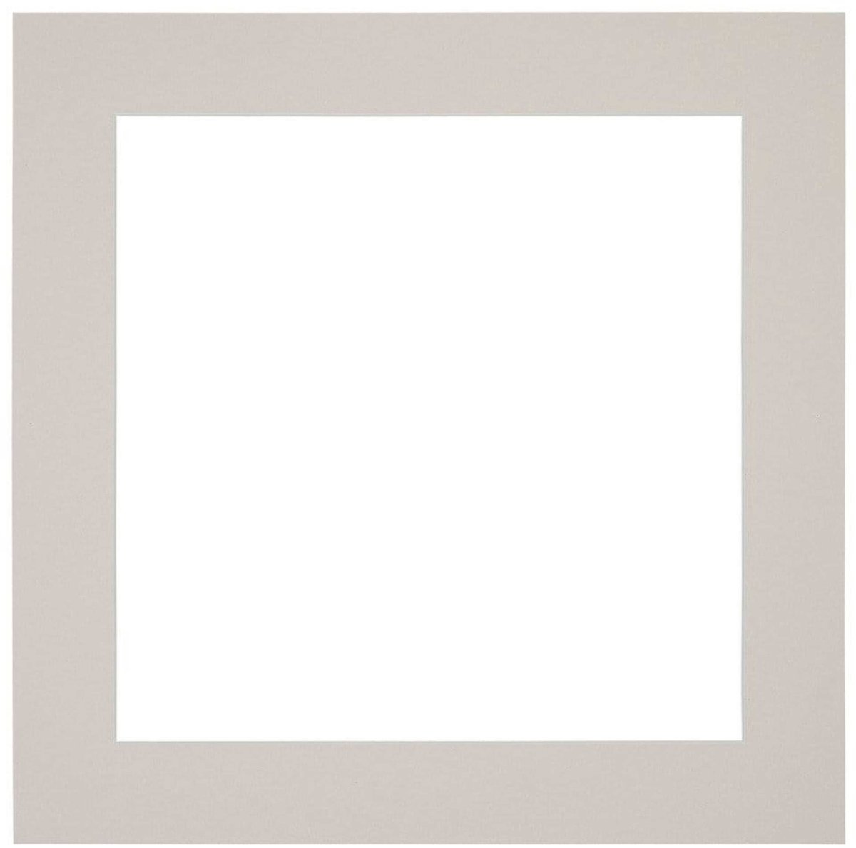 Passe-Partout Fotomaat 10x10 cm - Lijstmaat 20x20 cm - Grijs Graniet - Museumkarton - Fotolijst niet inbegrepen