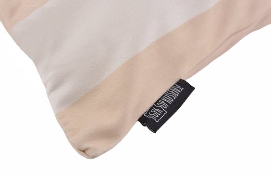 Housse de coussin rayé crème/beige | 45 x 45 cm | Coton / Polyester