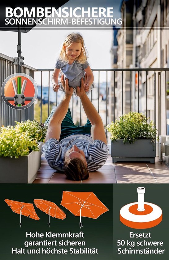 4smile Support Parasol Balcon - Pied de Parasol d'échange SunnyGuy