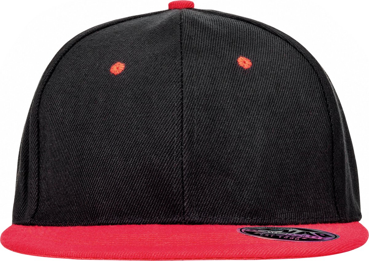 Result Bronx Original Flat Peak Snapback Dual Colour Cap RH82 - black/red - One size