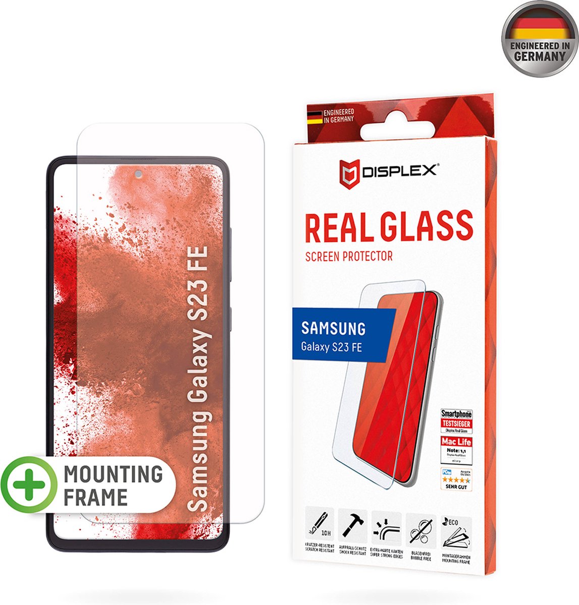 Displex Real Glass Premium Screenprotector met Applicator voor Samsung Galaxy S23 FE - Transparant