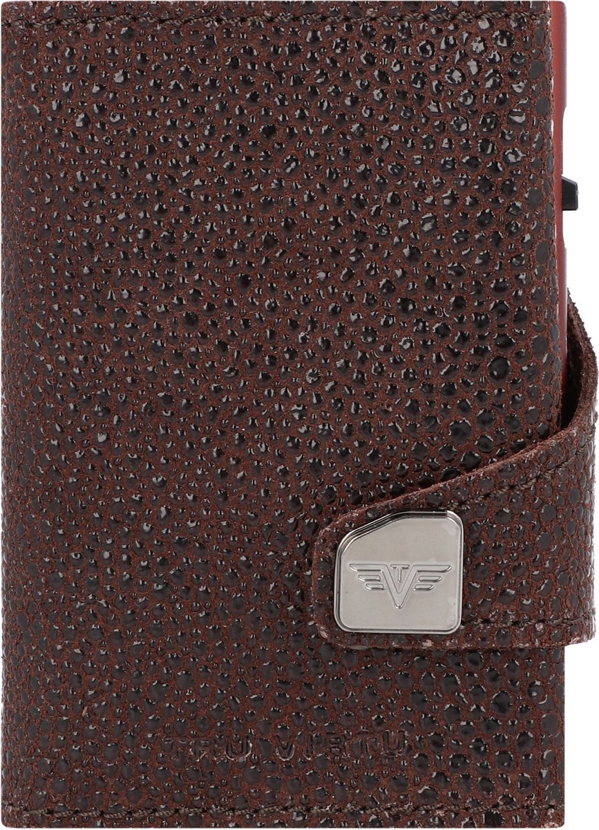 TRU VIRTU Leren Kaarthoes Click & Slide Wallet Sting Ray Brown / Brown Bruine