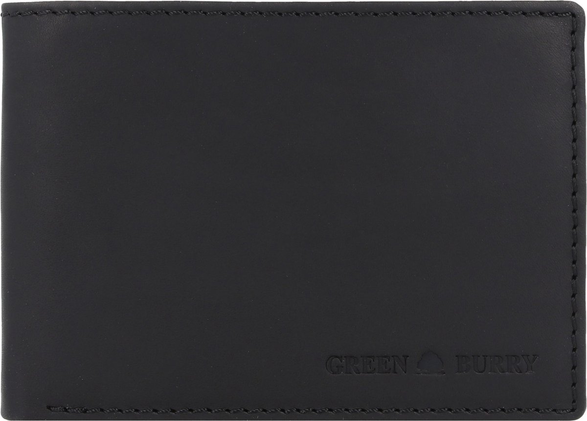 Lederen portemonnee RFID | kleur zwart