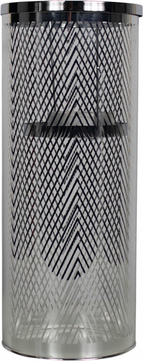 Mars & More *windlicht cilinder zilver visgraat breed medium 30cm*
