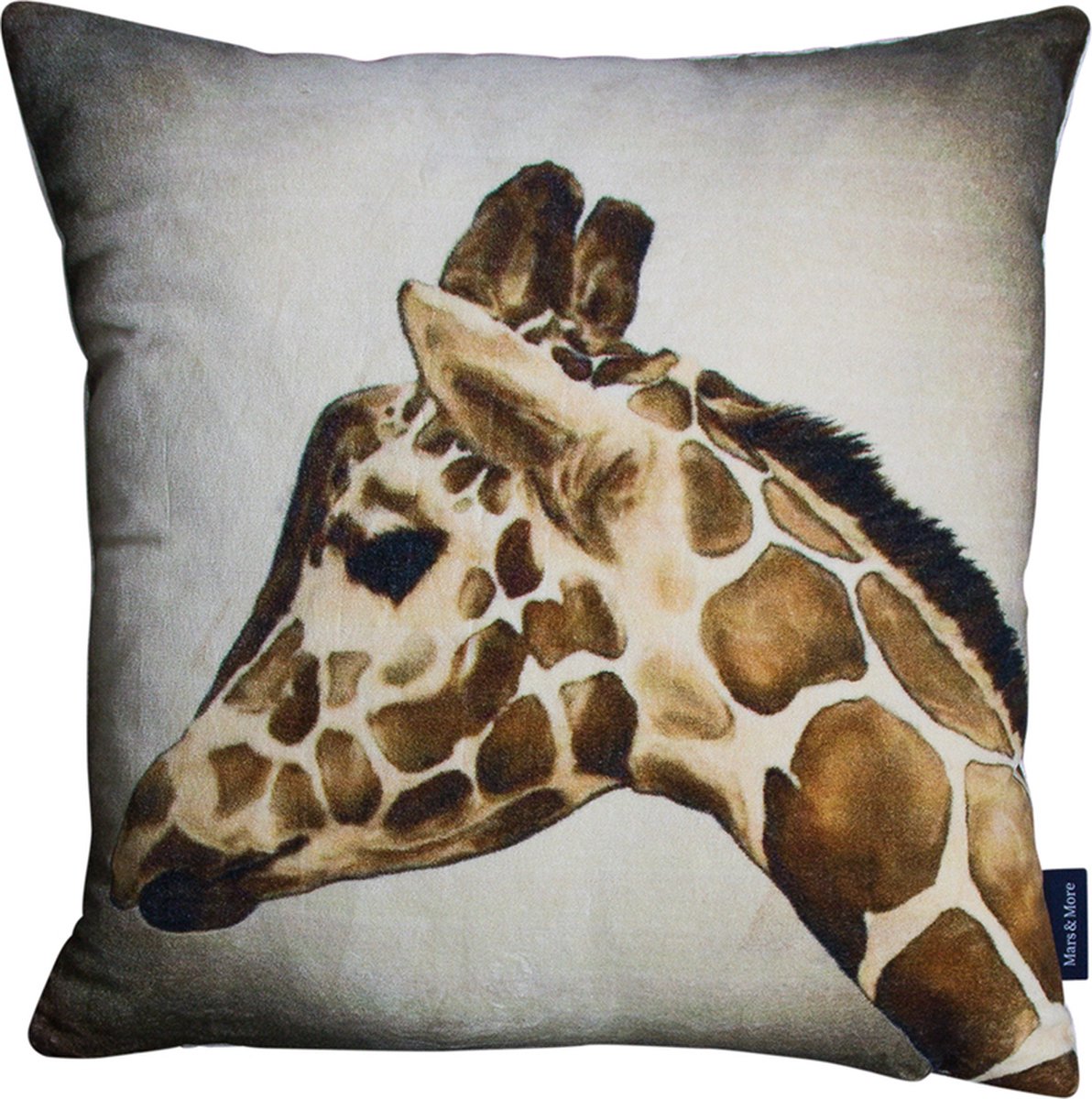 Mars & More kussen fluweel jungle giraffe 45x45cm Multi