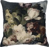 kussen fluweel romantisch bloemen 45x45cm
