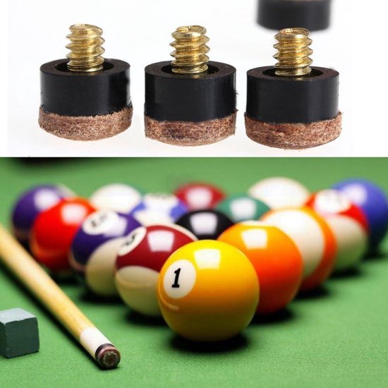 Reservewandelstok van leer 10 mm - 100 stuks met schroef Pool Cue — afbeelding 4