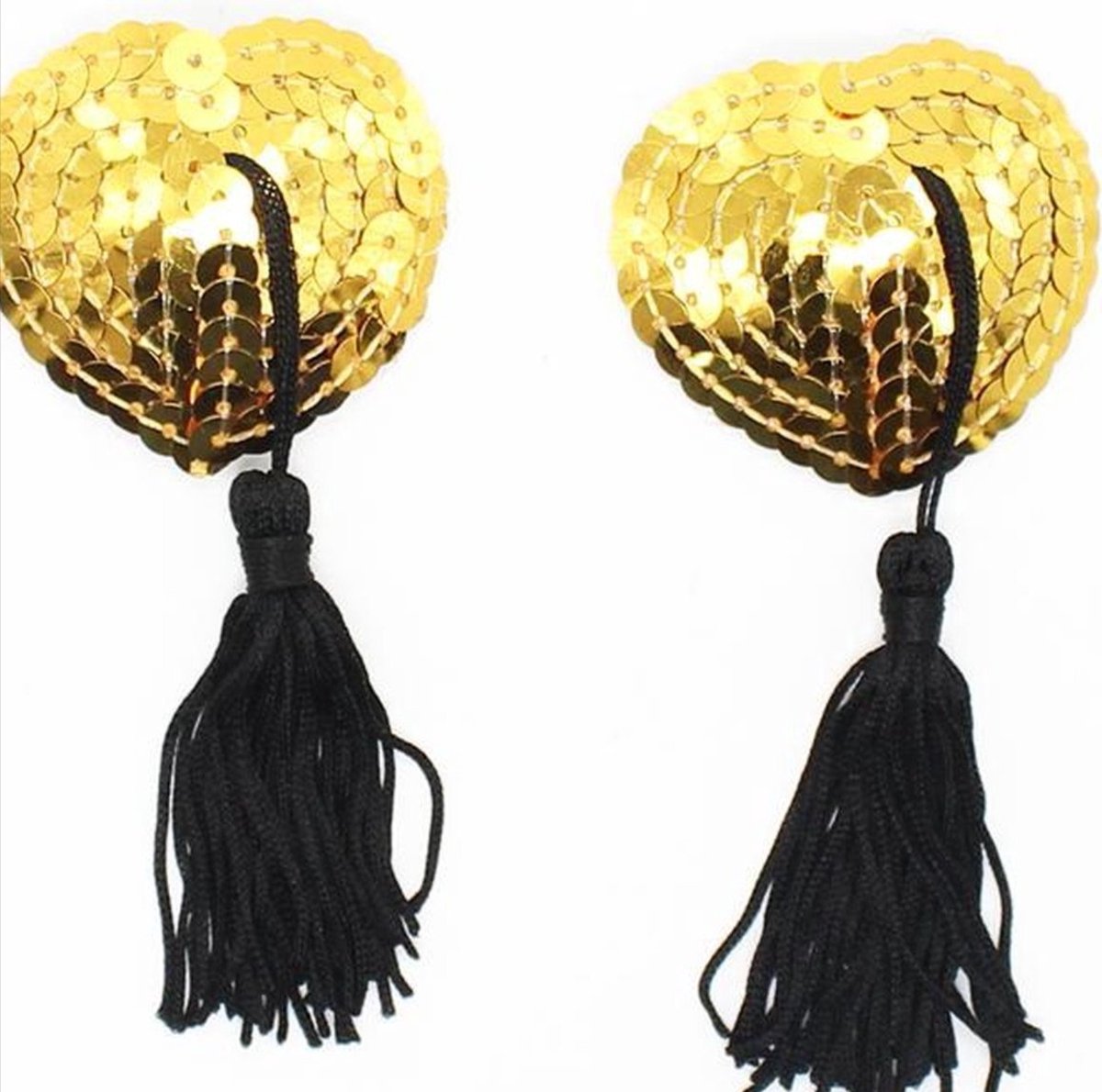 Goedkoopste Verleidelijke Tepelkwastjes - Burlesque Stijl - Hartvormig Goud - Sexy Dansen - Borsten Tepels Bedekt - van Heble®