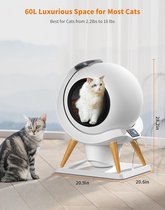 Zelfreinigende kattenbak 60 liter app-bediening automatische kattenbak voor meerdere katten met 2 zoekwoorden