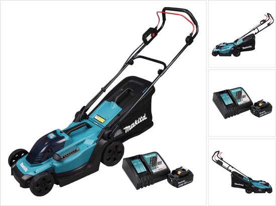 Foto: Makita dlm330rt lxt 18 v accu grasmaaier 33 cm 5 0 ah accu snellader in doos