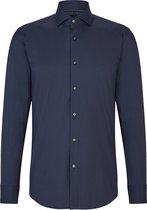 BOSS Hank slim fit overhemd - popeline - blauw - Strijkvriendelijk - Boordmaat: 40