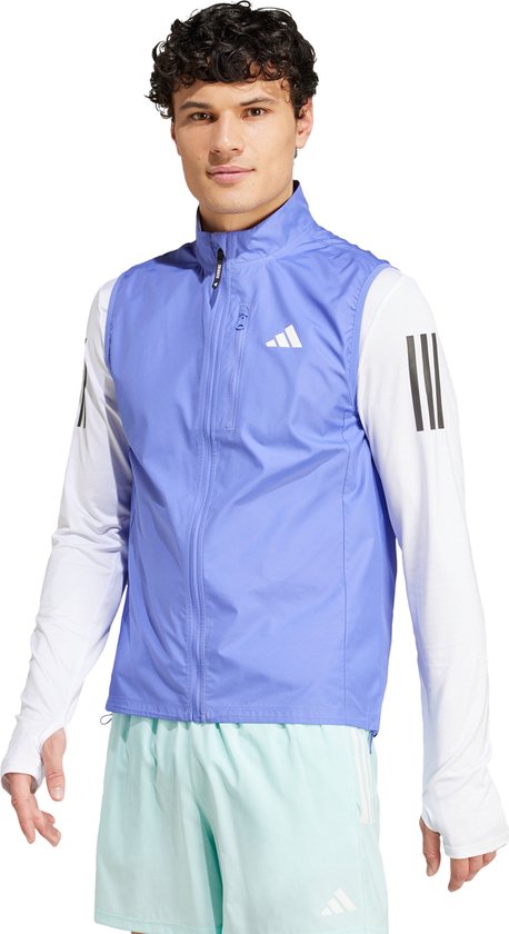 Foto: Adidas performance own the run bodywarmer heren blauw xl