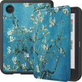 Lunso Geschikt voor Kobo Clara BW / Clara Colour hoes (6 inch) - sleepcover - Van Gogh Amandelbloesem