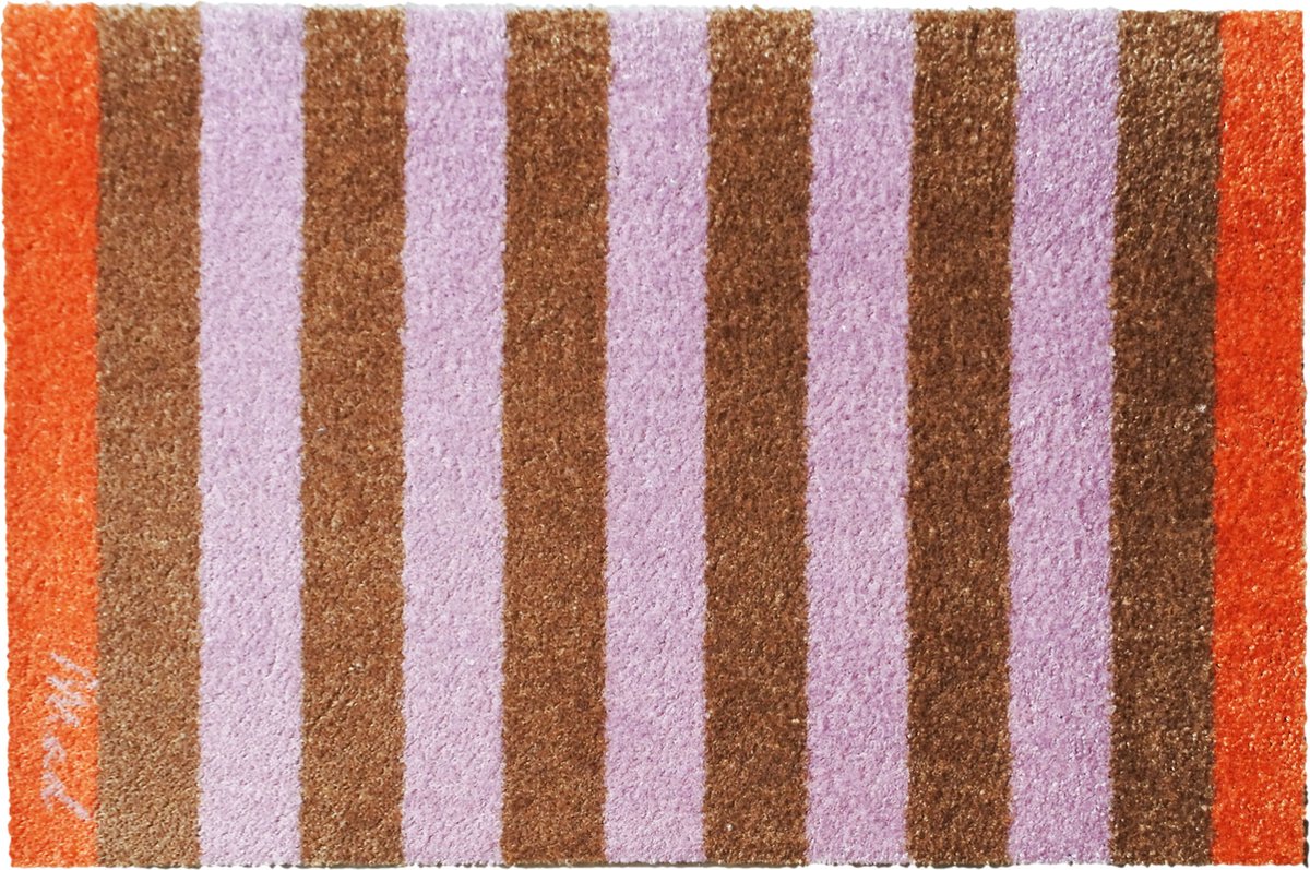 Mad About Mats DARIO - strepen - deurmat - droogloop/touch- wasbaar - 50x75cm oranje