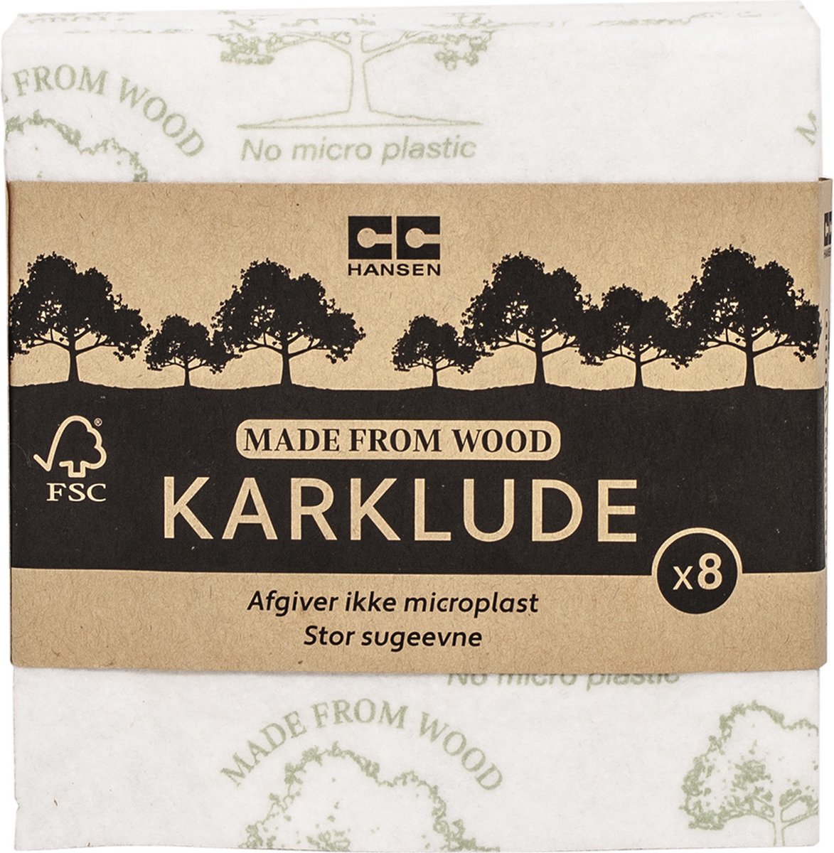 Goedkoopste CC Hansen Natural Wood Fiber Cleaning Cloths - 100 FSC Wood Fibers - 8-Pack - Absorbent Cleaning - Plastic-Free Kitchen Cloths