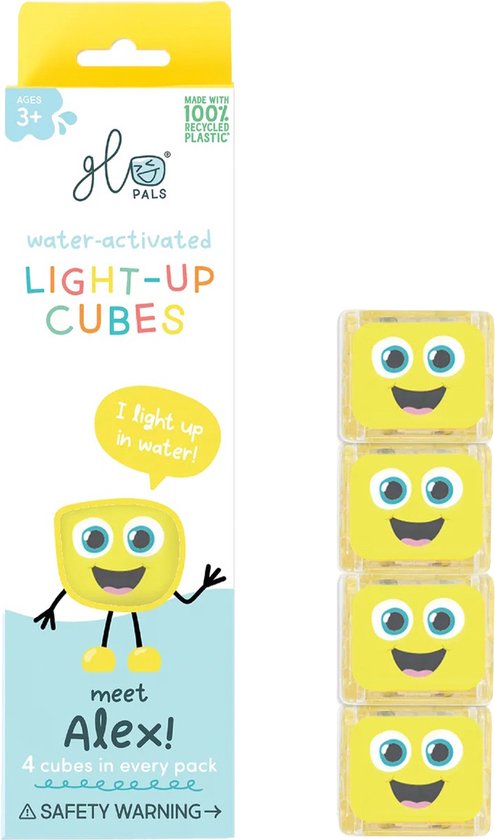 Glopals Light-Up Cubes - 4 stuks - Geel - Voor kinderen vanaf 3 jaar