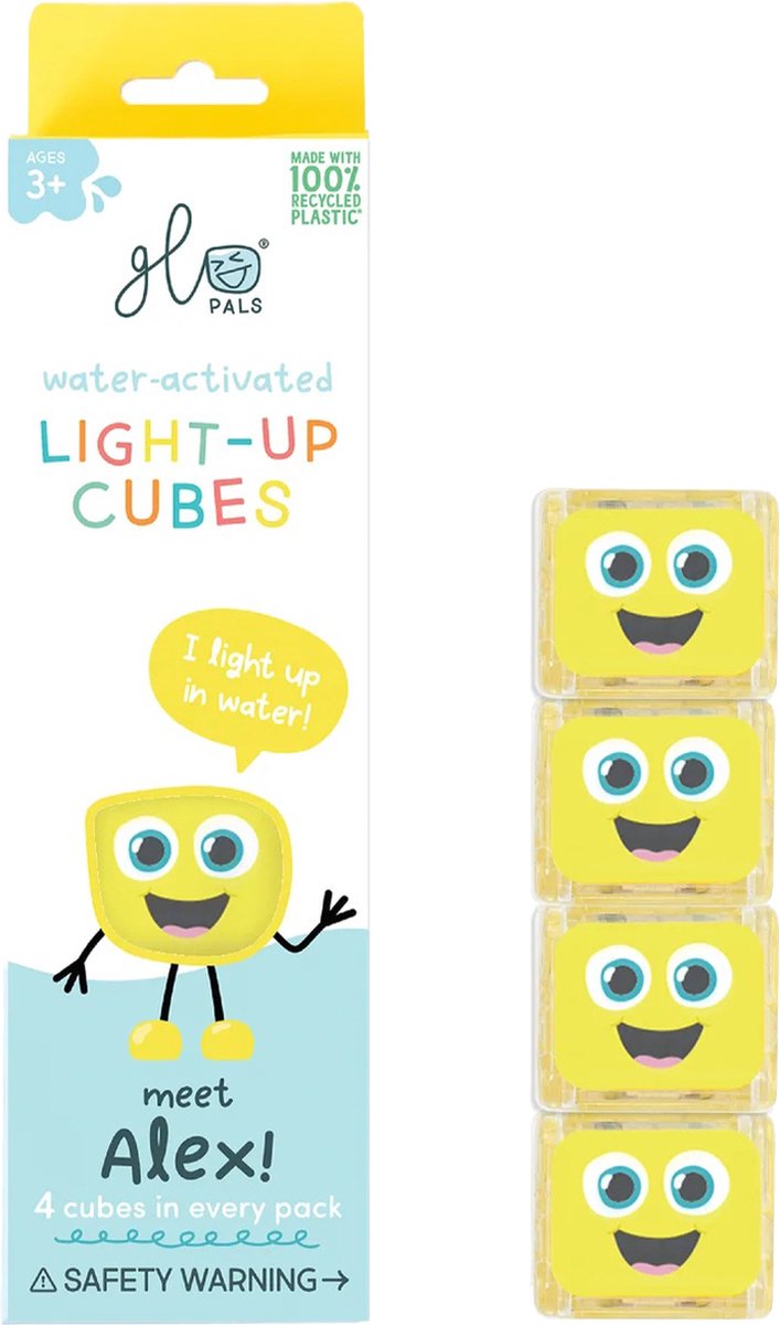 Glopals Light-Up Cubes - 4 stuks - Geel - Voor kinderen vanaf 3 jaar