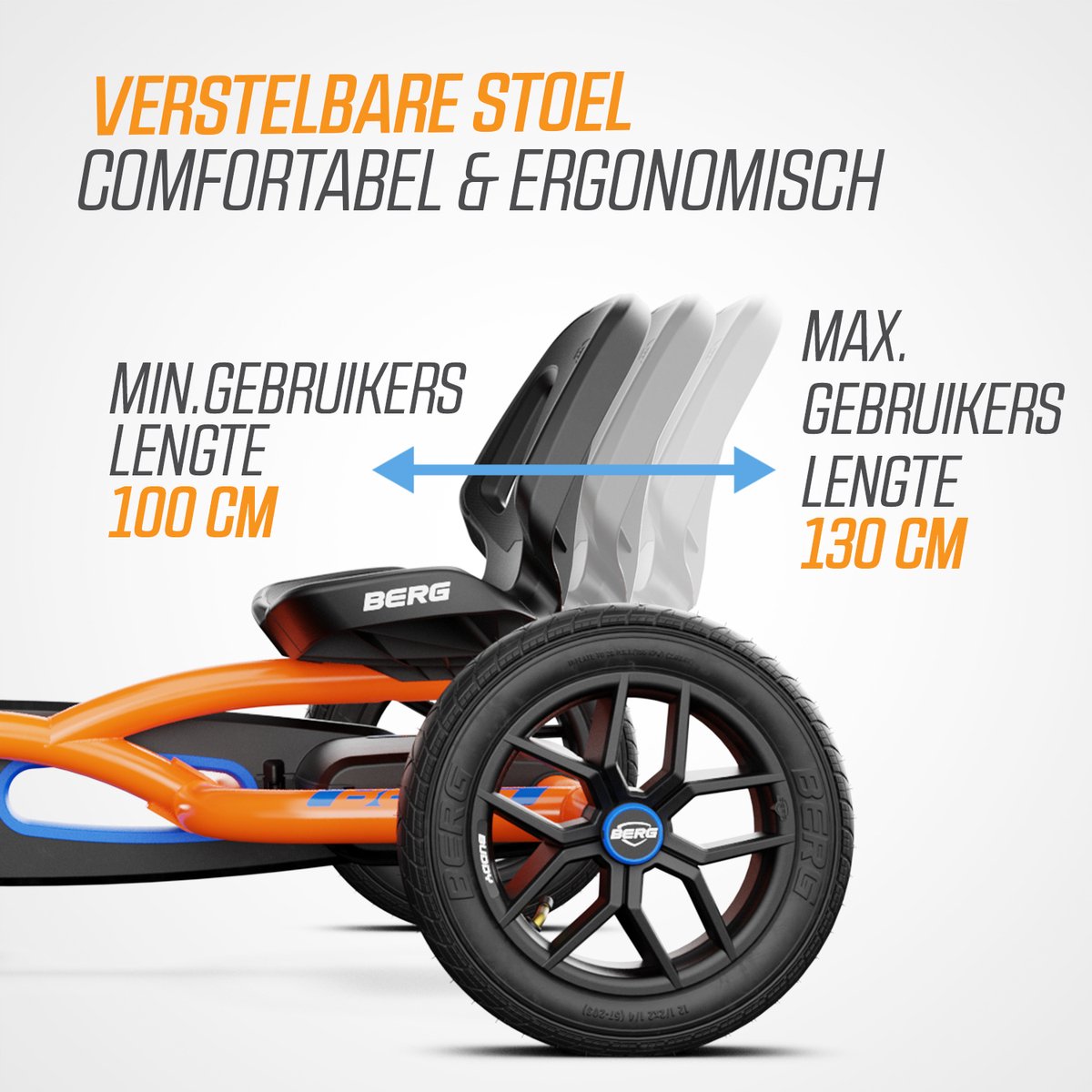 BERG Buddy B-Orange Skelter - 3+ Jaar - Verstelbare Stoel - Vrijloopautomaat - Oranje — afbeelding 7