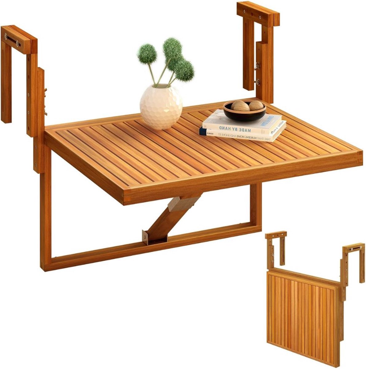 Relaxdays balkontafel inklapbaar - hangtafel in hoogte verstelbaar