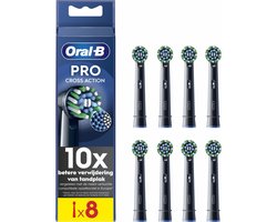 Oral-B Cross Action Pro - Opzetborstels - Met CleanMaximiser Technologie - Zwart - 8 Stuks
