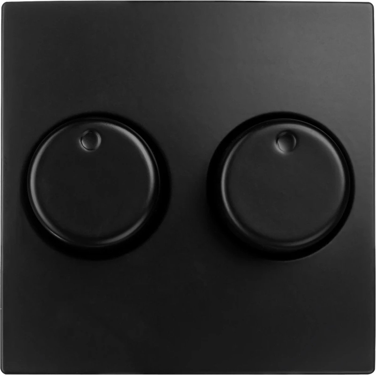 ION industries centraalplaat dimmerknop duo - E1 mat zwart (20.302.416)