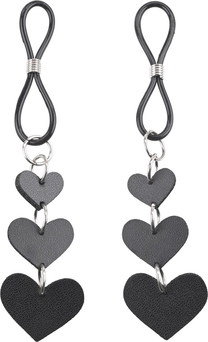 Goedkoopste Sportsheets - Sex & Mischief Heart Nipple Ties Tepelklemmen - Zwart