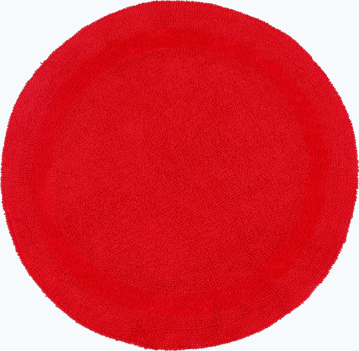 Homescapes ronde badmat rood 80 cm gemaakt van 100% katoen