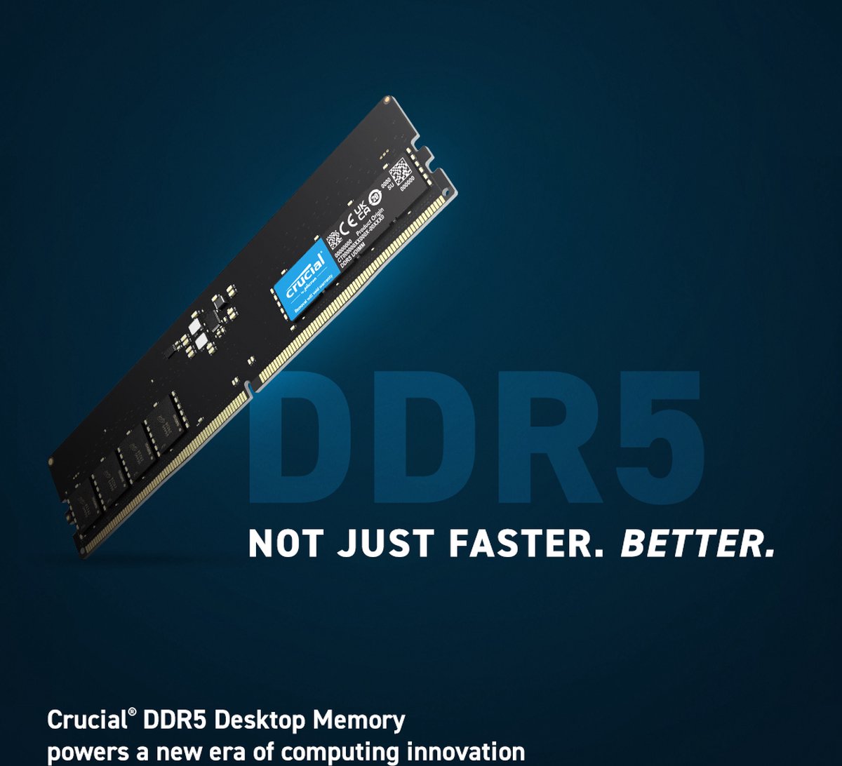 Crucial CT2K32G48C40U5 - RAM-geheugen - DDR5 - 64GB - 2x 32GB - DIMM - 4800MHz
