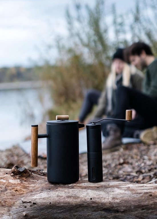 Lambda Coffee French Press Kleine thermo, 0,35 liter, koffiemaker van roestvrij staal, duurzame koffie zetten op de camping, voor 1-2 kopjes, dubbelwandige koffiekan, stempelkan