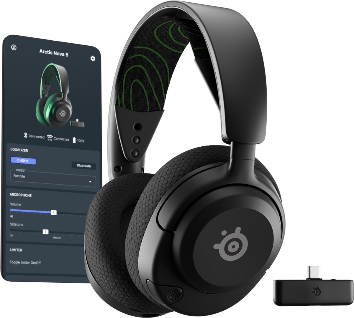 SteelSeries Arctis Nova 5X Wireless - Draadloze Gaming Headset - 60 uur accuduur - Xbox, PlayStation, PC, Switch & Mobiel - Zwart thumbnail 6