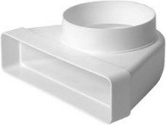 Coude vertical 90° rectangulaire en plastique Ø125mm - 220X55mm KLD25-125