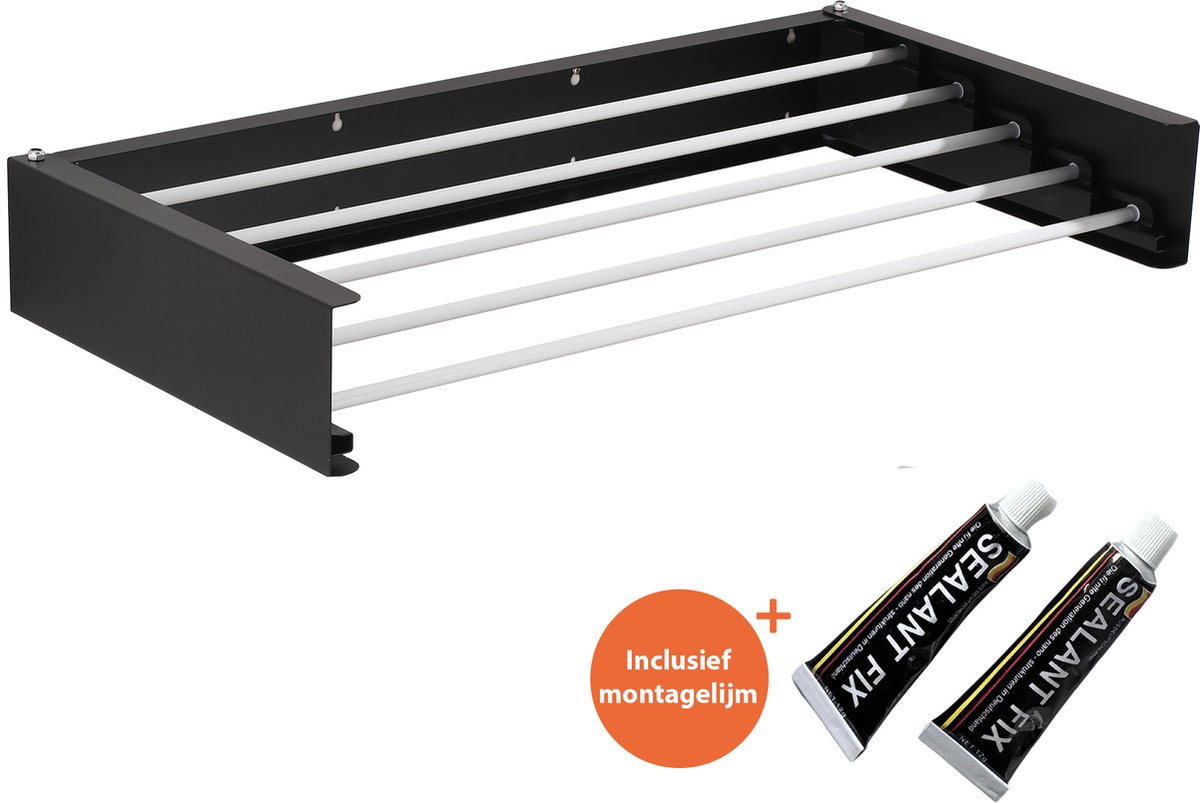 Goedkoopste Falmas Wanddroogrek - Incl montagelijm - Droogrek - Wasrek - In en uitklapbaar - Ophangbaar - Roestvrijstaal