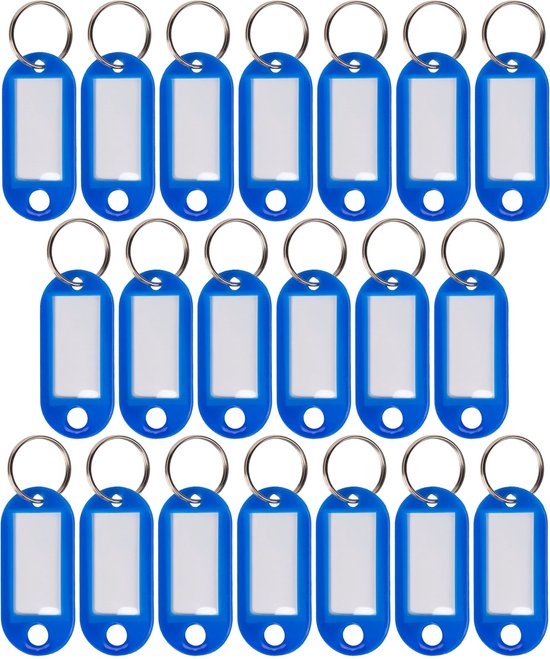 Porte-clés WINTEX®, 20 ou 100 pièces, en différentes couleurs, avec étiquette interchangeable, résistant aux intempéries, porte-clés, inscription clé, argent, taille unique, classique