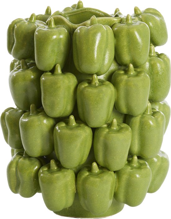 Light&living A - Vaas deco 23,5x23x32,5 cm BELLPEPPER keramiek glanzend groen