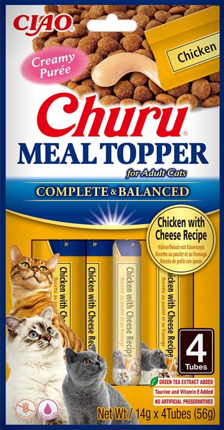INABA Churu Meal Topper kat Kip met kaas - per 12 stuks