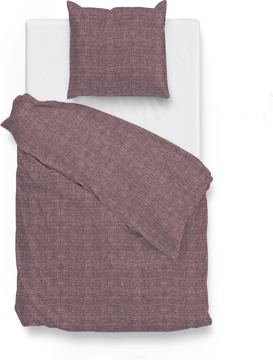 ZoHome Lino Dekbedovertrek - Eenpersoons - 140x200/220 cm - Wine Red