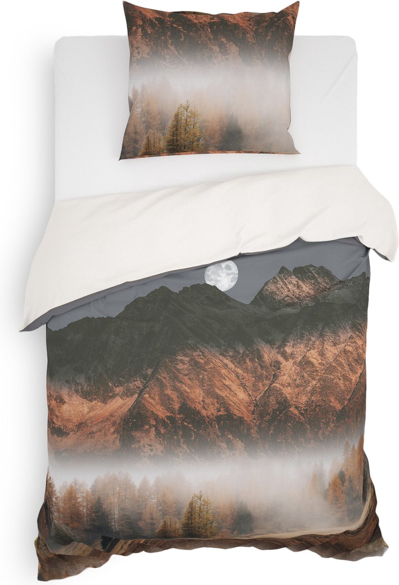 Heckettlane Heckett & Lane Wilsey Dekbedovertrek - Eenpersoons - 140x200/220 cm - Dark Grey Donkergrijs