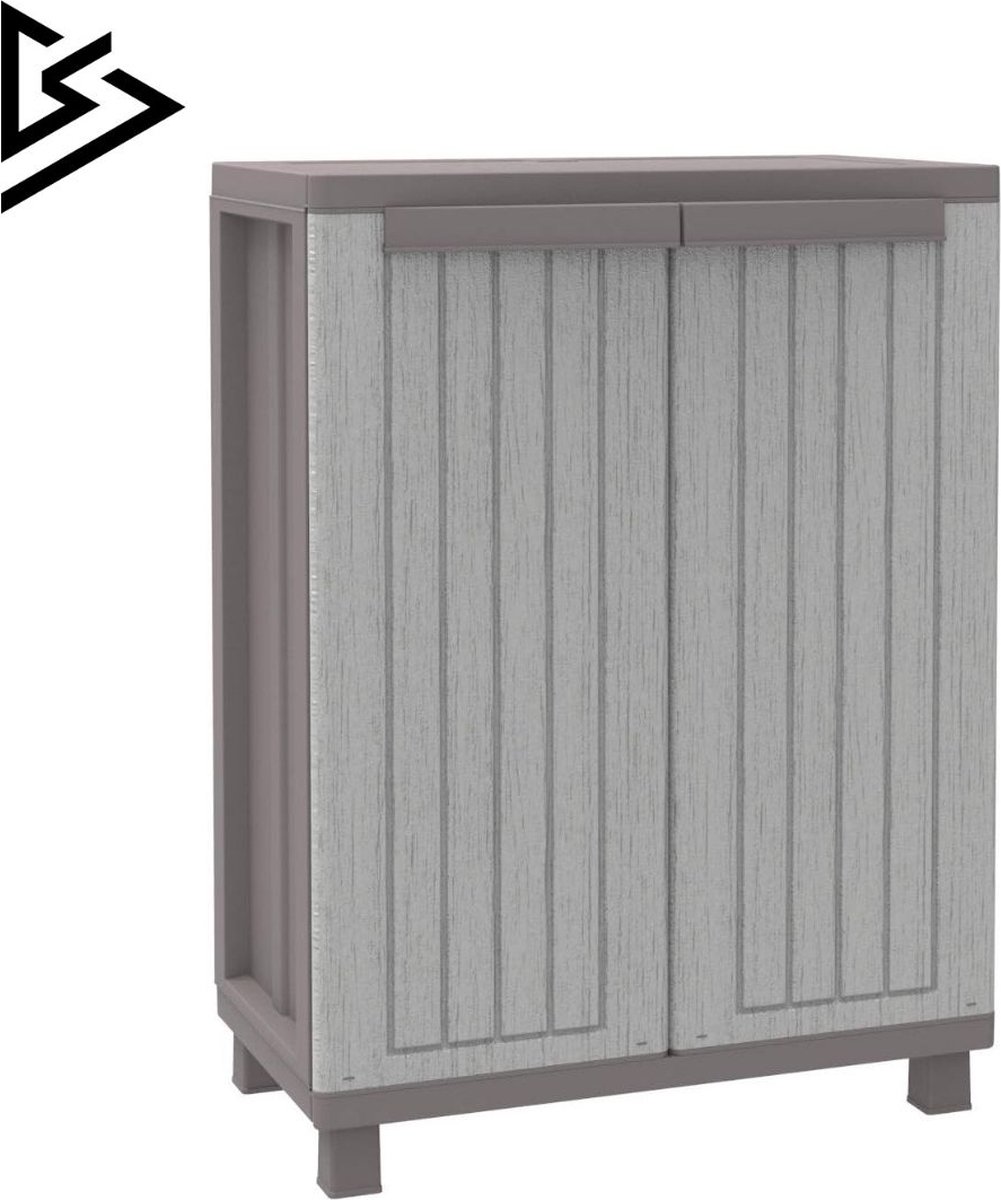 Merklooss Tuinkast Tuinkist Tuinkasten voor Buiten Tuinberging Kunststof 50x80x100cm Grijs