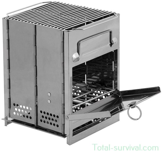 Fox outdoor Rocket Stove - Buitenkachel - RVS - opvouwbaar met grill - small - ca. 27 x 20 x 20 cm (H x B x D) van Fox — afbeelding 5
