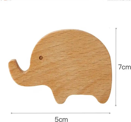 3 Stuks - Houten Kastknop Dieren - kastknoppen kinderkamer - Ladeknop - Meubelknop - Kinderkamer decoratie - Leeuw Giraf Olifant — afbeelding 4
