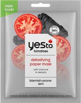 Yes To Tomatoes - Detoxifying Paper Mask - VEGAN - Blemish Prone Skin - 1 Single Use Face Mask - Gezichtsverzorging - 20 ml