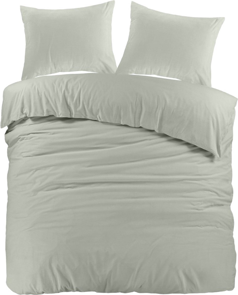 Day Dream Uni Katoen - Dekbedovertrek - Lits-jumeaux - 240 x 200/220 - Lichtgroen