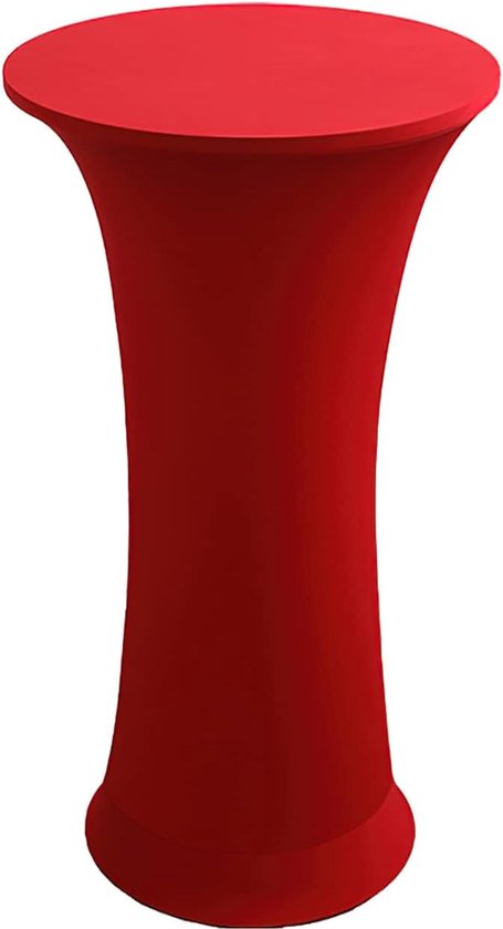 Stretch Hoes voor statafelhoes, spandex hoezen voor rond, elastisch tafelkleed, ontworpen voor bruiloft, banket, verjaardag, feest in de open lucht, 60 cm, rood, 1 stuk