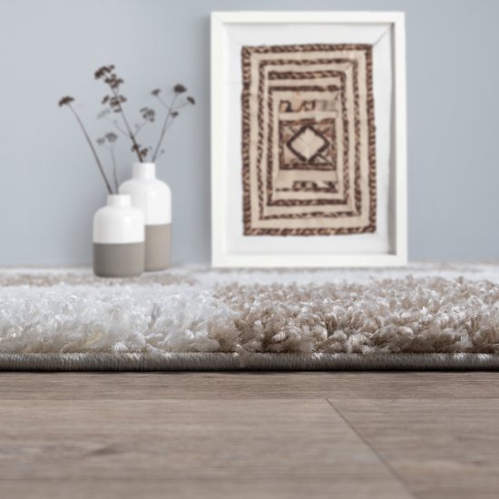 Tapijt shaggy FLIM 010-B1 modern, Labirynt - Structureel, beige 80x150 cm