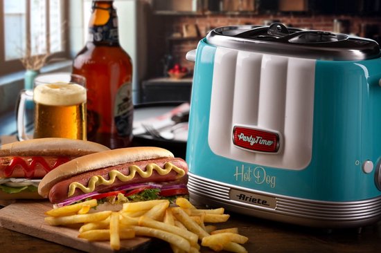 Ariete 0206/01 - 50's Style Hotdog maker - 650W - 2 Sleuven - Party Time - Blauw — afbeelding 3