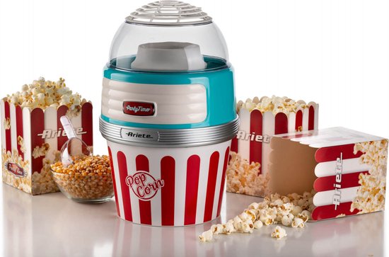 Ariete 2957/01 - 50's Style Popcornmachine - 1100 Watt - Bereidingstijd: 60 gram in 2 min - blauw — afbeelding 3